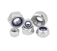 1/2/5/10/30pc M2 M2.5 M3 M4 M5 M6 M8 M10 M12 M14 M16 M18 M22 304 Stainless Steel Hex Nylon Insert Lock Nut Self-Locking Locknut(M12 x5pcs)