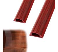 1 2 5 10 Pieces Wall Floor Cable Covers, Wood Grain Cord Cover Cable Raceway For Office/Computer Desk/Driveway, Soft PVC Wire Covers For Cords, Easy To Install(A - 2 PCS,L x Outer Width 100cm x 30mm)