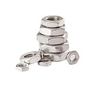 1/2/5/10pcs 1/4 5/16 3/8-16 24 7/16-14 20 1/2-20 9/16 5/8 UNC UNF 304 Stainless Steel US Coarse Fine Thread Hex Hexagon Thin Nut(10pcs 5l16-18)