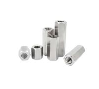 1/2/5/10pcs 304 Stainless Steel Hexagon Hex Extend Long Rod Coupling Nut Connector Joint Tubular Mould M3 M4 M5 M6 M8 M10 M12(5pcs M6x10x25mm)