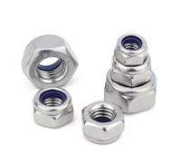 1/2/5/10pcs A2 304 Stainless Steel Fine-Thread Nylon Locknuts M6 M8 M10 M12 M14 M16 M18 M20 PITCH 0.75-1.5MM(10pcs,M16 x 1.5mm)