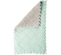1/2/5/10PCS Double-layer Absorbent Microfiber Kitchen Dish Cloth Non-stick Oil Household Cleaning Wiping Towel Kitchen Tool (Color : 04, Specification : 10PCS)
