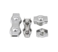 1/2/5/10Pcs M2-M10 304 Stainless Steel Simplex/Duplex 1/2-Post Bolt Clip Wire Rope Cable Clamp Caliper Rope Simple Grip(Duplex-M5(5pcs))