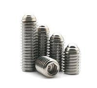 1/2/5/10pcs M3 M4 M5 M6 M8 M10 M12 A2-70 304 Stainless Steel Hex Socket Spring Ball Plunger Grub Bolt Point Set Screw(5pcs M6x45mm)