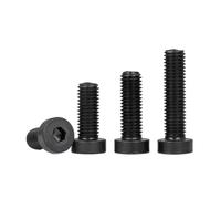 1/2/5/10pcs M3 M4 M5 M6 M8 M10 M12 M16 8. Grade Steel Black Allen Hex Hexagon Socket Thin Low Short Profile Cap Head Screw Bolt(14mm,10pcs M4)