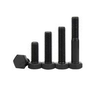 1/2/5/10Pcs M4 M5 M6 M8 M10 M12 M14 M16 DIN933 Black Grade 12.9 Alloy Steel External Outside Hex Hexagon Head Screw Bolt GB5783(40mm,10pcs M4(full thread)