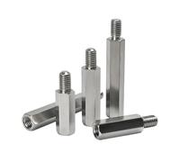 1/2/5/15pcs 304 Stainless Steel Standoff PCB Support Male Female Hex Board Spacing Screw M2 .5 M3 M4M5M6M8M10(25mm,M2 (head 4mm))