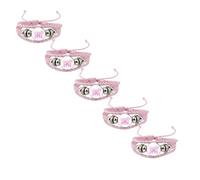 1/2/5 Pack Pink Breast Cancer Awareness Bracelets Handmade Adjustable Cord Bracelet Stylish Meaningful Pink Ribbon Breast Cancer Awareness Bracelet for Charity Activity Road Races (9x9x3cm)