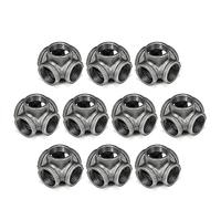 1/2" 5-Way Side Outlet Tee, Home TZH 10-Pack 5-Way Corner Gray Malleable Cast Iron Pipe Fitting for Industrial Pipe, Furniture and DIY Decoration (10, 1/2")