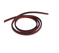 1/2/5M Copper Wire Silicone Rubber Cable Soft 30 28 26 24 22 20 18 16 14 12 10 8 AWG 2Pins Flexible DIY LED Connector Black Red(5 Meters,28AWG)