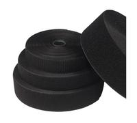 1/2/5M Sew on Hook and Loop Tape Interlocking Nylon Fabric Strap Fastening Non-Adhesive Strips 20/25/30/50mm(Black 1Meter,50mm Wide)