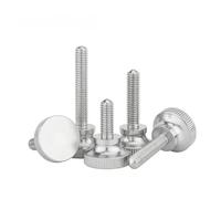 1/2/5pcs 304 Stainless Steel Thumb Curtain Wall Glass Lock Screw GB834 M2 M3 M4 M5 M6 Knurled Step High Head Hand Tighten Adjust Screw(M3x35mm 5pcs)