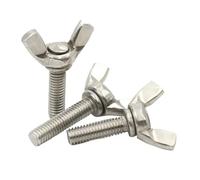 1/2/ 5pcs A2-70 304 Stainless Steel M3 M4 M5 M6 M8 M10 M12 Wing Screw Butterfly Bolt Thumb Screws(12mm,M4 (5pcs))