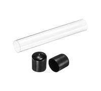 1/2/5Pcs Clear Rigid Acrylic Pipe Round Polycarbonate Tube Plastic Tubing with Rubber Caps for Plumbing Lighting Aquarium DIY(51x55x150mm 1Pcs)