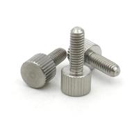 1/2/5pcs M2 .5 M3 M4 M5 M6 M8 304 Stainless Steel Knurled Head Thumb Bolt Machinery Tool Round Adjustment Hand Screw(12mm,M5 (2pcs))