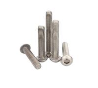 1/2/5Pcs M2 .5 M3 M4 M5 M6 M8 TA2 Titanium Hexagon Hex Socket Head Button Bolt Machine Screw Length 4-15mm ISO7380(12mm,2pcs M6)
