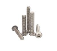 1/2/5Pcs M2 M2.5 M3 M4 M5 M6 M8 TA2 Pure Titanium Hexagon Hex Socket Head Button Bolt Machine Screw Length 6-50mm ISO7380(25mm,1pc M8)