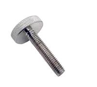 1/2/5pcs M3 M4 M5 M6 M8 M10 GB835 304 Stainless Steel Knurl Flat Big Round Head Hand Tighten Decorative Thumb Screw Adjusting Bolt(1pc M10x25mm)