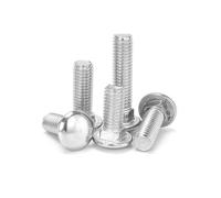 1/2/5pcs M4 M5 M6 M8 M10 M12 304 Stainless Steel Truss Round Head Square Neck Carriage Screw Bolt for Shelf Desk(18mm,5pcs M5)