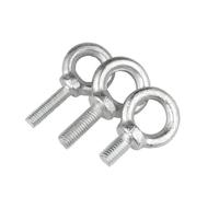 1/2/5pcs M6 M8 M10 M12 M14 M16 M18 M20 Carbon Steel Eye Bolt Marine Lifting Eye Screws Ring Loop Hole for Cable Rope Eyebolt(Silvery(5pcs),M8x50mm)