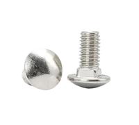 1/2/5pcs M8 M10 M12 Round Head Carriage Bolts Screws 304 Stainless Steel Square Neck Bolt Carriage Screw GB12(100mm,M10 2pcs)