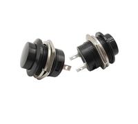 1/2/5Pcs R13-507 Momentary Push Button Switch 16mm Self-reset Switch 6A/125VAC 3A/250VAC Red Black Electronic Round Switch IDGTTLDF(2Pcs Black)