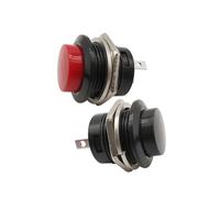 1/2/5Pcs R13-507 Momentary Push Button Switch 16mm Self-reset Switch 6A/125VAC 3A/250VAC Red Black Electronic Round Switch IDGTTLDF(1Pcs Black)