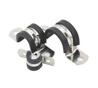 1/2/5pcs Rubber Lined P Clip Cable Mounting Wiring Hose Clamps 6-200mm Stainless Steel Cushion Pipe Clamps(18mm 5pcs)
