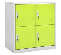 vidaXL 2x Locker Cabinets Light Grey and Green Steel Office Storage Cabinet