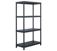 1/2/5x Storage Shelf Rack Black Plastic Display Organiser Multi Sizes vidaXL
