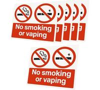 1,2,6,10PK No Smoking or Vaping Signs - 20x15cm Self Adhesive No Smoking Sign for Restaurants, Shops, and Public Areas (6)