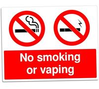 1,2,6,10PK No Smoking or Vaping Signs - 20x15cm Self Adhesive No Smoking Sign for Restaurants, Shops, and Public Areas (1)