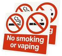 1,2,6,10PK No Smoking or Vaping Signs - 20x15cm Self Adhesive No Smoking Sign for Restaurants, Shops, and Public Areas (2)