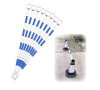 1 2 6 8 10 12 16 20 Packs Reflective Retractable Traffic Cone Bar, Length from 4 to 6.6 ft Expandable Safety Cone Bars, Lightweight Barricade for Road Construction(Blue and White,8pcs)