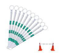 1 2 8 10 12 20 Packs 47" Min - 79" Max Length Field-Adjustable Retractable Cone Bar, Expandable Traffic Cone Bars for Parking Lots, Portable Temporary Crowd Control(Green and White,10pcs)