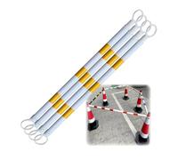1 2 8 10 20 Pcs Retractable Telescoping Traffic Cone Bar, 4.1' - 6.6' Expandable Lightweight Safety Barrier with Engineer Grade Reflective Tape for Crowd Control(Yellow and White,4pcs)