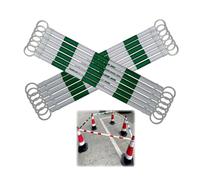 1 2 8 10 20 Pcs Retractable Telescoping Traffic Cone Bar, 4.1' - 6.6' Expandable Lightweight Safety Barrier with Engineer Grade Reflective Tape for Crowd Control(Green and White,12pcs)