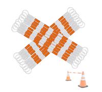 1 2 8 20 Pcs Telescopic Demarcation Pole Extendable on one End Length 4-6.6', Flexible PVC Traffic Cone Bar, Safety Barrier Pole for Sports Training, Crowd Control(Orange and White,16pcs)