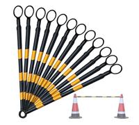 1 2 8 20 Pcs Telescopic Demarcation Pole Extendable on one End Length 4-6.6', Flexible PVC Traffic Cone Bar, Safety Barrier Pole for Sports Training, Crowd Control(Yellow and Black,12pcs)
