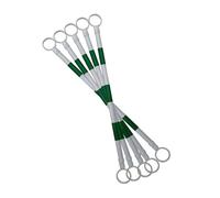 1 2 8 20 Pcs Telescopic Demarcation Pole Extendable on one End Length 4-6.6', Flexible PVC Traffic Cone Bar, Safety Barrier Pole for Sports Training, Crowd Control(Green and White,5pcs)