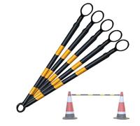 1 2 8 20 Pcs Telescopic Demarcation Pole Extendable on one End Length 4-6.6', Flexible PVC Traffic Cone Bar, Safety Barrier Pole for Sports Training, Crowd Control(Yellow and Black,5pcs)
