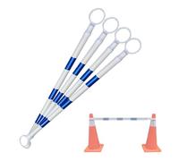 1 2 8 20 Pcs Telescopic Demarcation Pole Extendable on one End Length 4-6.6', Flexible PVC Traffic Cone Bar, Safety Barrier Pole for Sports Training, Crowd Control(Blue and White,4pcs)