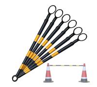 1 2 8 20 Pcs Telescopic Demarcation Pole Extendable on one End Length 4-6.6', Flexible PVC Traffic Cone Bar, Safety Barrier Pole for Sports Training, Crowd Control(Yellow and Black,6pcs)