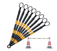 1 2 8 20 Pcs Telescopic Demarcation Pole Extendable on one End Length 4-6.6', Flexible PVC Traffic Cone Bar, Safety Barrier Pole for Sports Training, Crowd Control(Yellow and Black,8pcs)