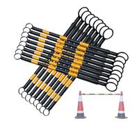 1 2 8 20 Pcs Telescopic Demarcation Pole Extendable on one End Length 4-6.6', Flexible PVC Traffic Cone Bar, Safety Barrier Pole for Sports Training, Crowd Control(Yellow and Black,16pcs)
