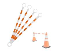 1 2 8 20 Pcs Telescopic Demarcation Pole Extendable on one End Length 4-6.6', Flexible PVC Traffic Cone Bar, Safety Barrier Pole for Sports Training, Crowd Control(Orange and White,4pcs)
