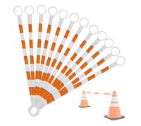 1 2 8 20 Pcs Telescopic Demarcation Pole Extendable on one End Length 4-6.6', Flexible PVC Traffic Cone Bar, Safety Barrier Pole for Sports Training, Crowd Control(Orange and White,12pcs)