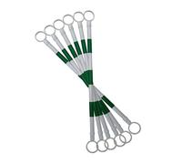 1 2 8 20 Pcs Telescopic Demarcation Pole Extendable on one End Length 4-6.6', Flexible PVC Traffic Cone Bar, Safety Barrier Pole for Sports Training, Crowd Control(Green and White,6pcs)