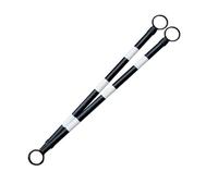 1 2 8 20 Pcs Telescopic Demarcation Pole Extendable on one End Length 4-6.6', Flexible PVC Traffic Cone Bar, Safety Barrier Pole for Sports Training, Crowd Control(White and Black,2pcs)