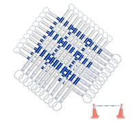 1 2 8 20 Pcs Telescopic Demarcation Pole Extendable on one End Length 4-6.6', Flexible PVC Traffic Cone Bar, Safety Barrier Pole for Sports Training, Crowd Control(Blue and White,20pcs)